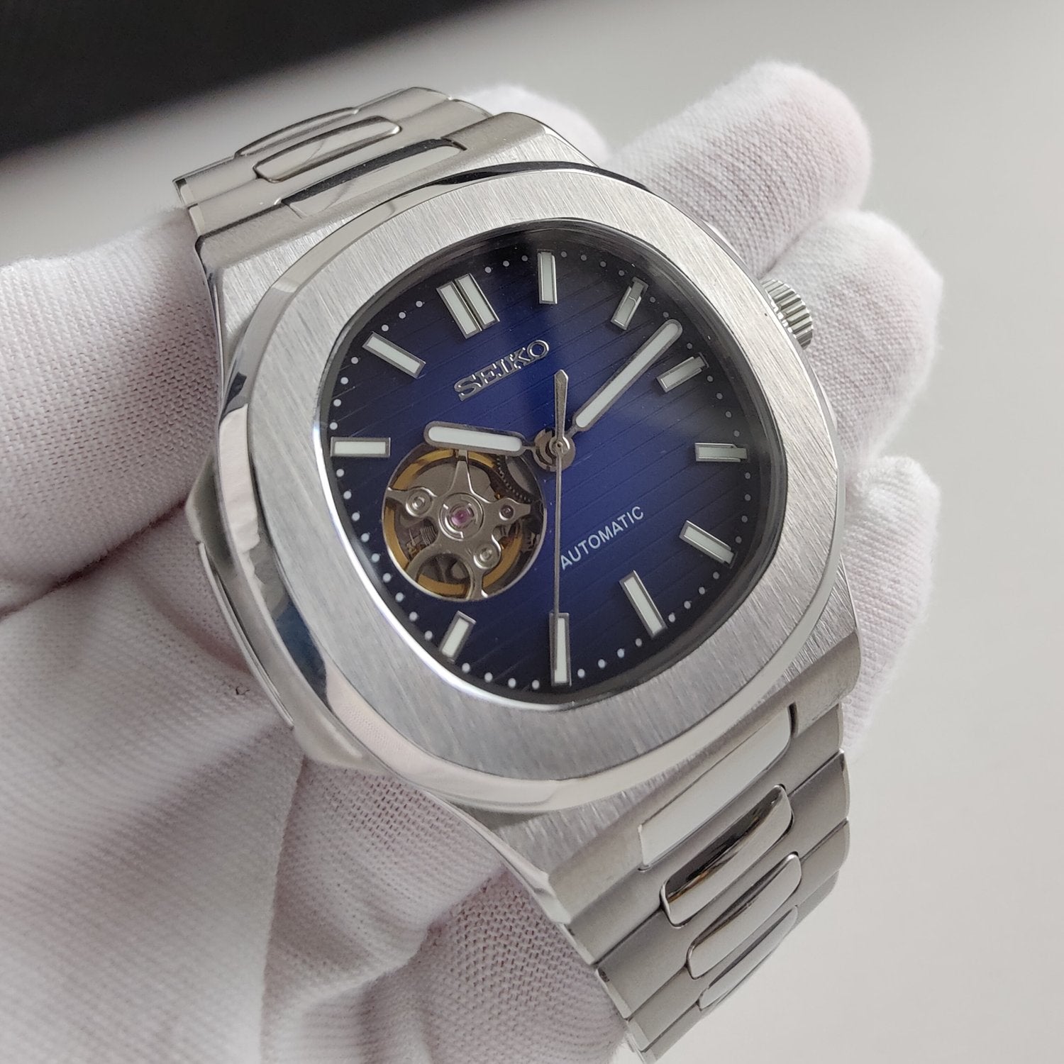 BLUE DIAL OPEN HEART