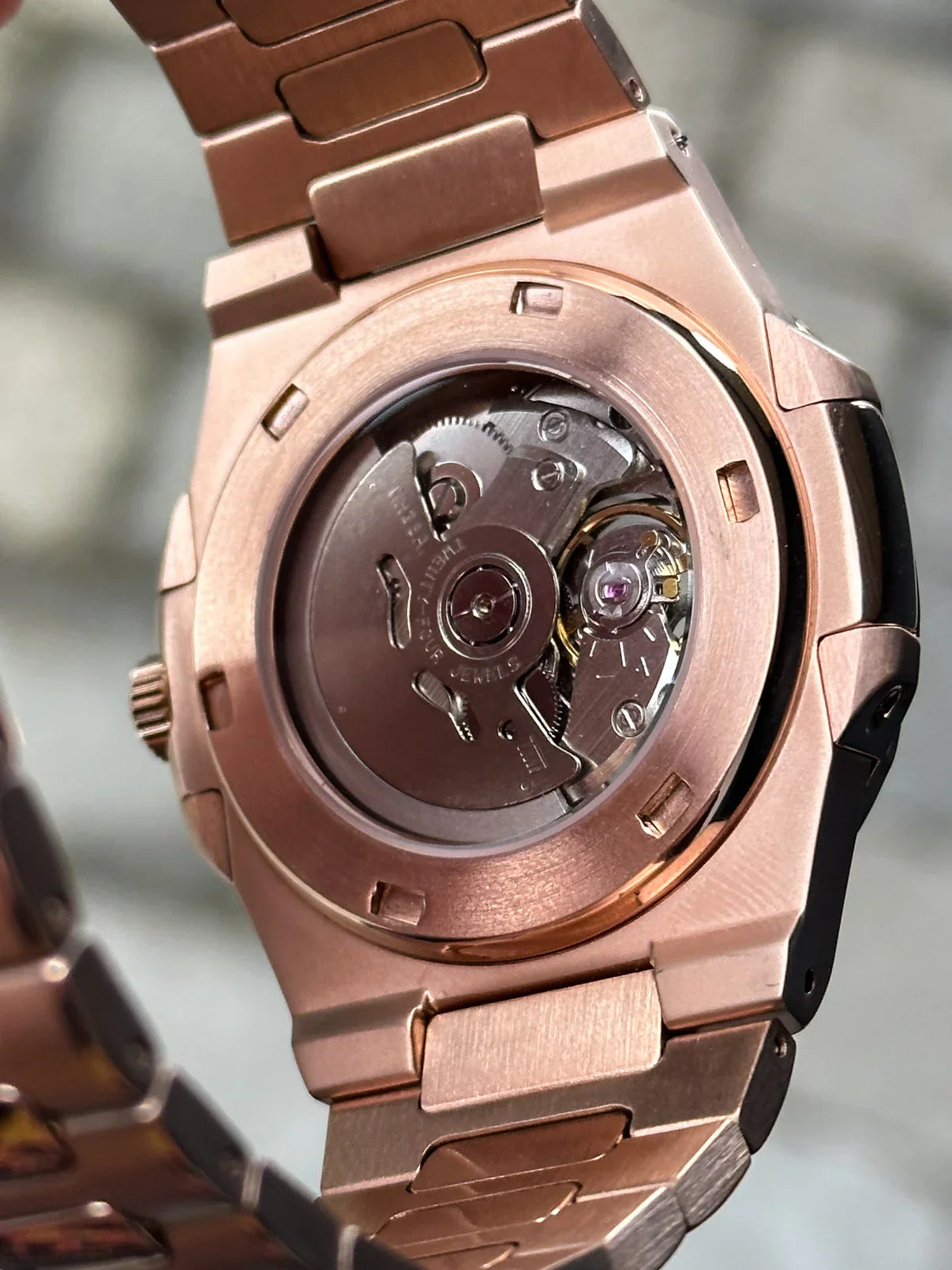 ROSE GOLD BLACK DIAL OPEN HEART