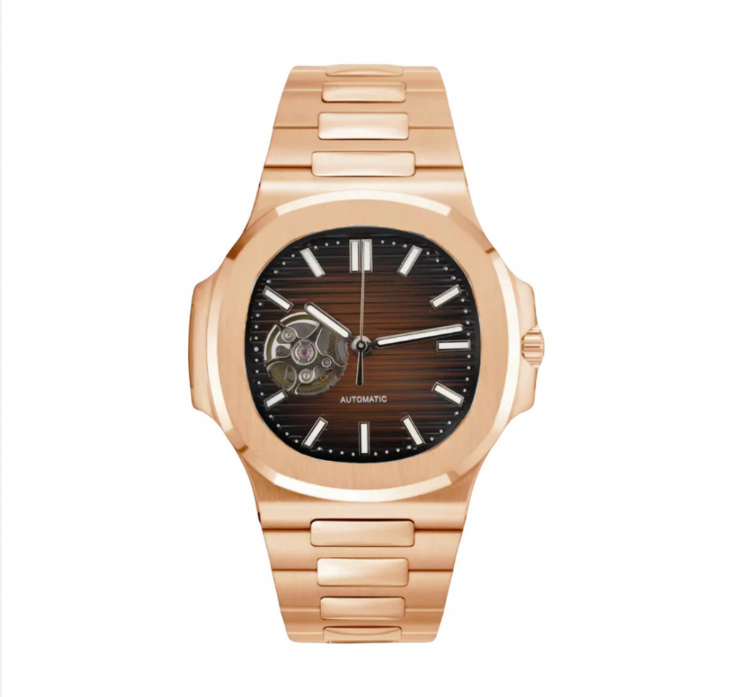 ROSE GOLD CHOCOLATE DIAL OPEN HEART