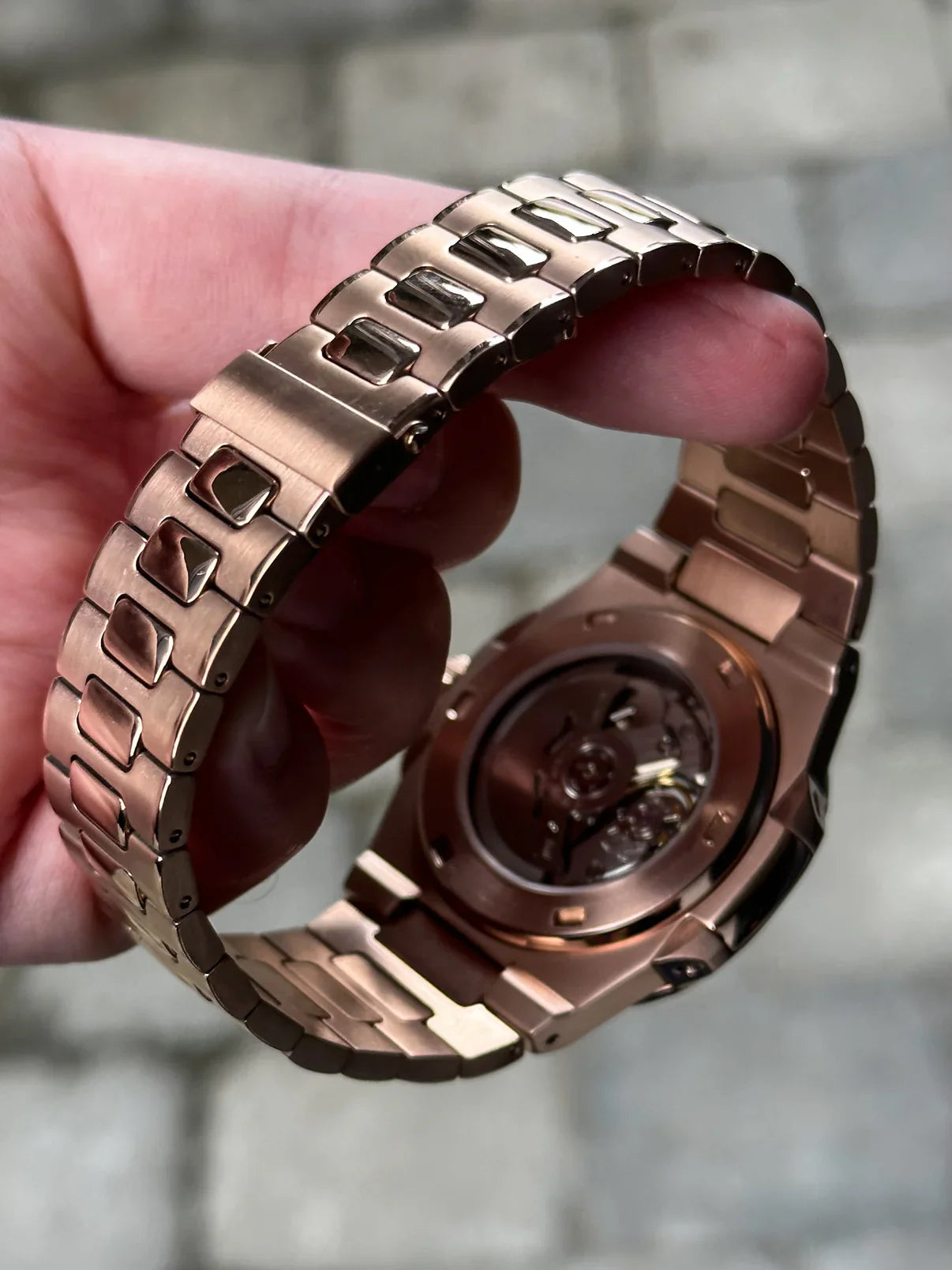 ROSE GOLD BLACK DIAL OPEN HEART