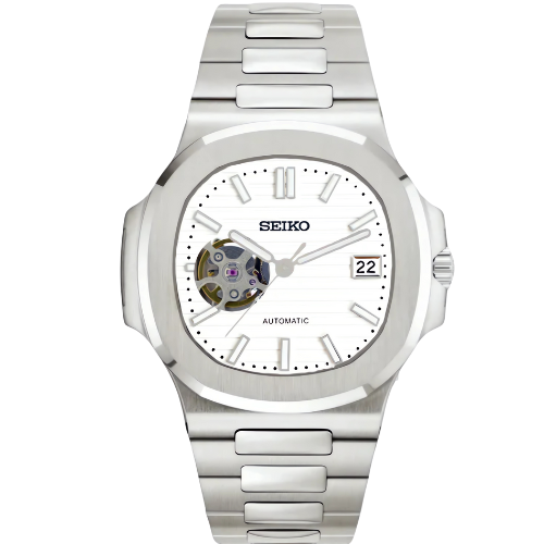 WHITE DIAL OPEN HEART