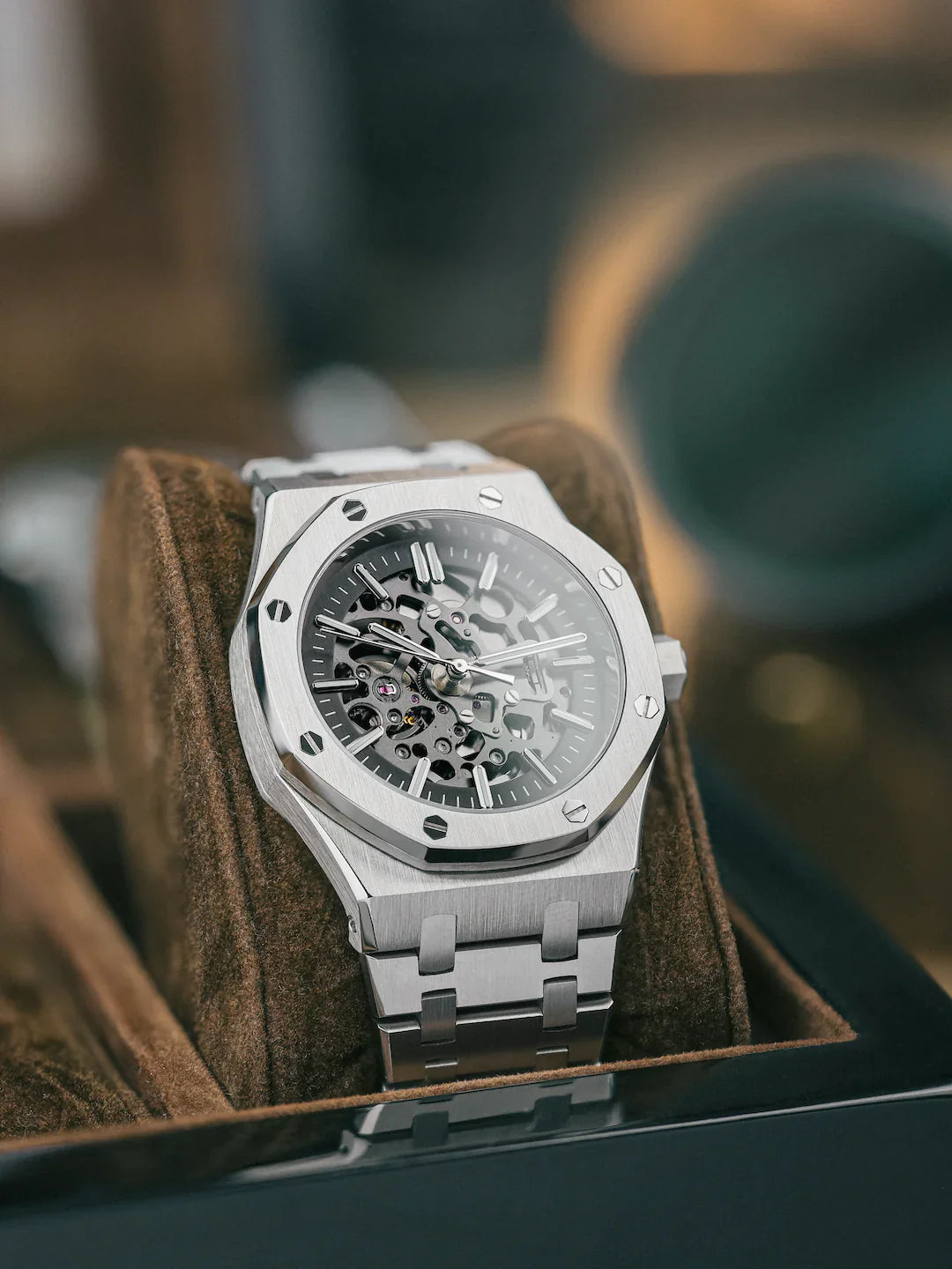ROYAL SKELETON SILVER BLACK DIAL