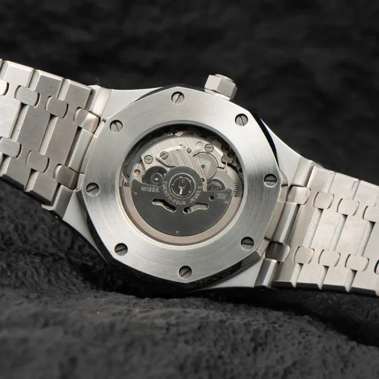 ROYAL MOD SILVER BLUE OPEN HEART DIAL