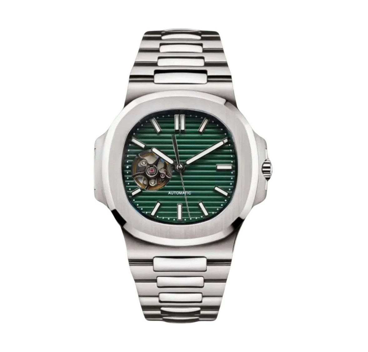 OLIVE GREEN DIAL OPEN HEART