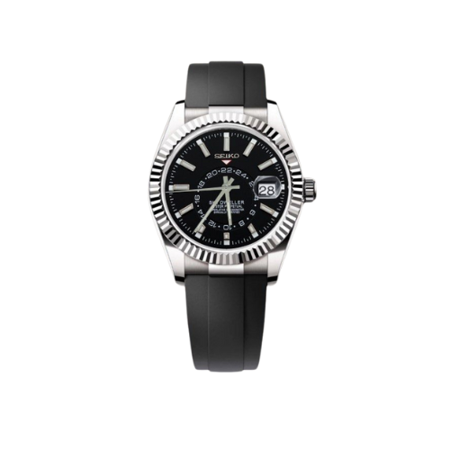 BLACK DIAL RUBBER STRAP