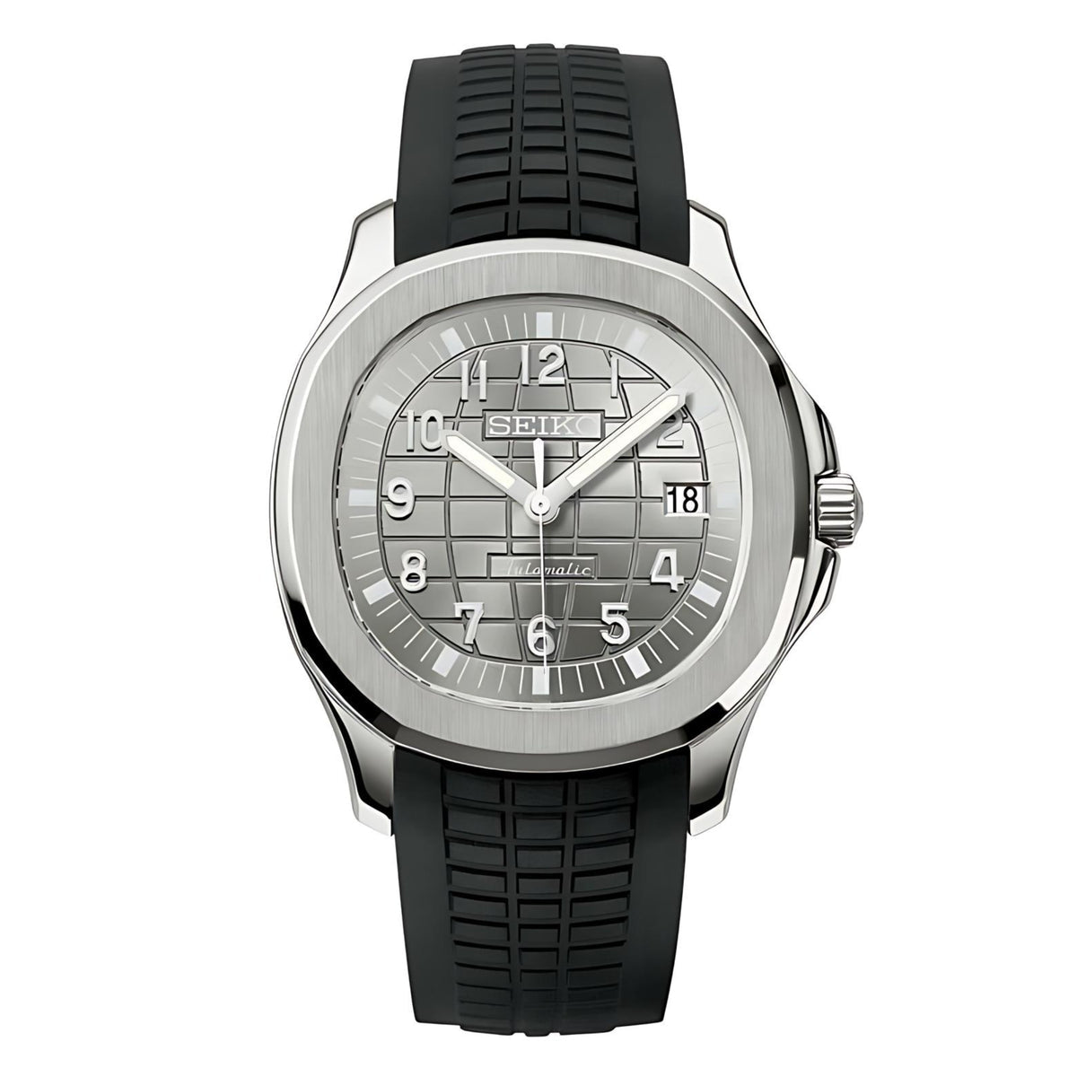 SILVER DIAL & BLACK STRAP