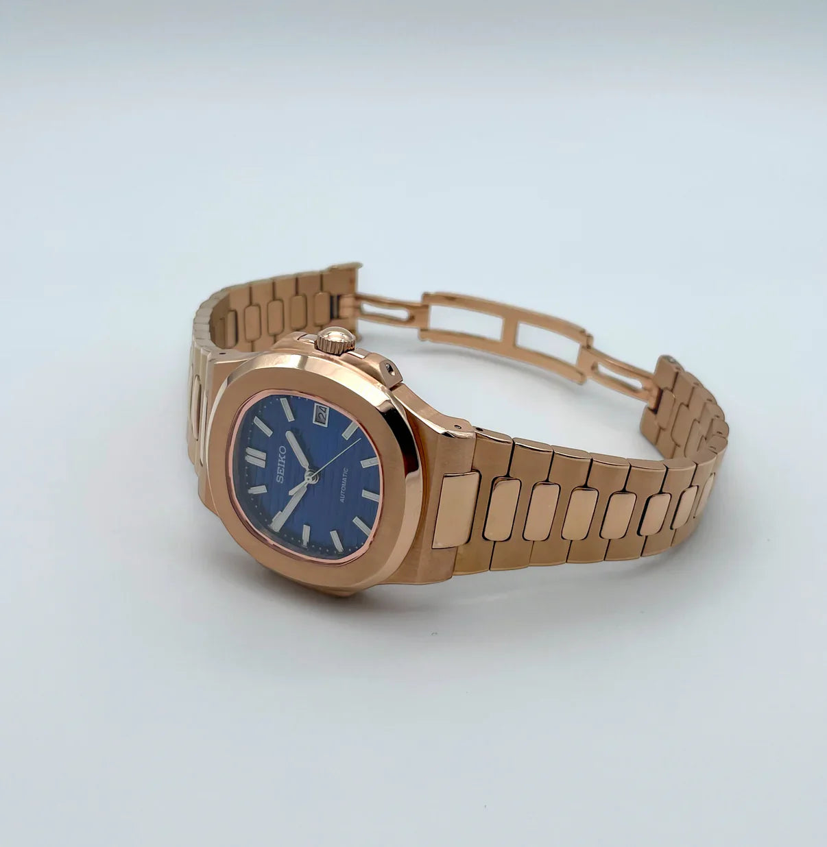 ROSE GOLD STRAP BLUE DIAL