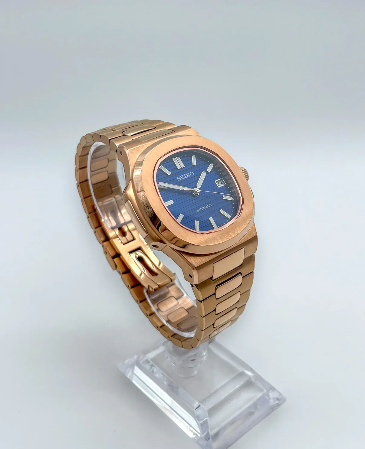 ROSE GOLD STRAP BLUE DIAL