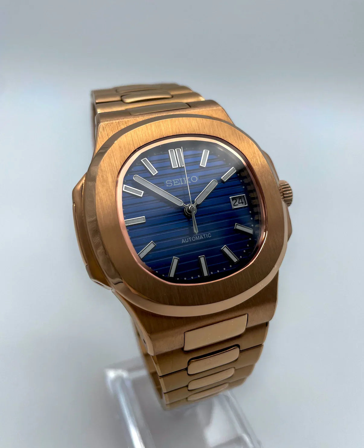 ROSE GOLD STRAP BLUE DIAL