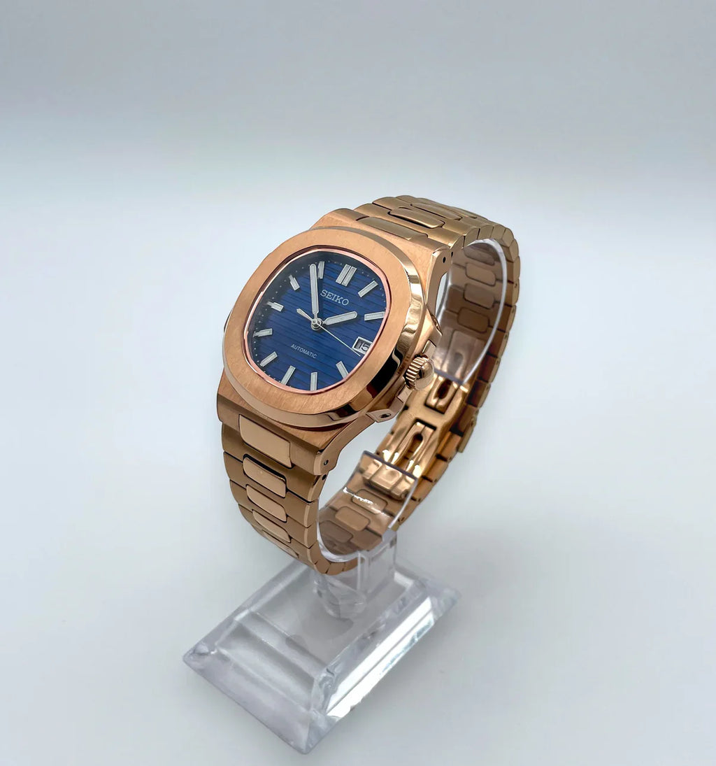 ROSE GOLD STRAP BLUE DIAL