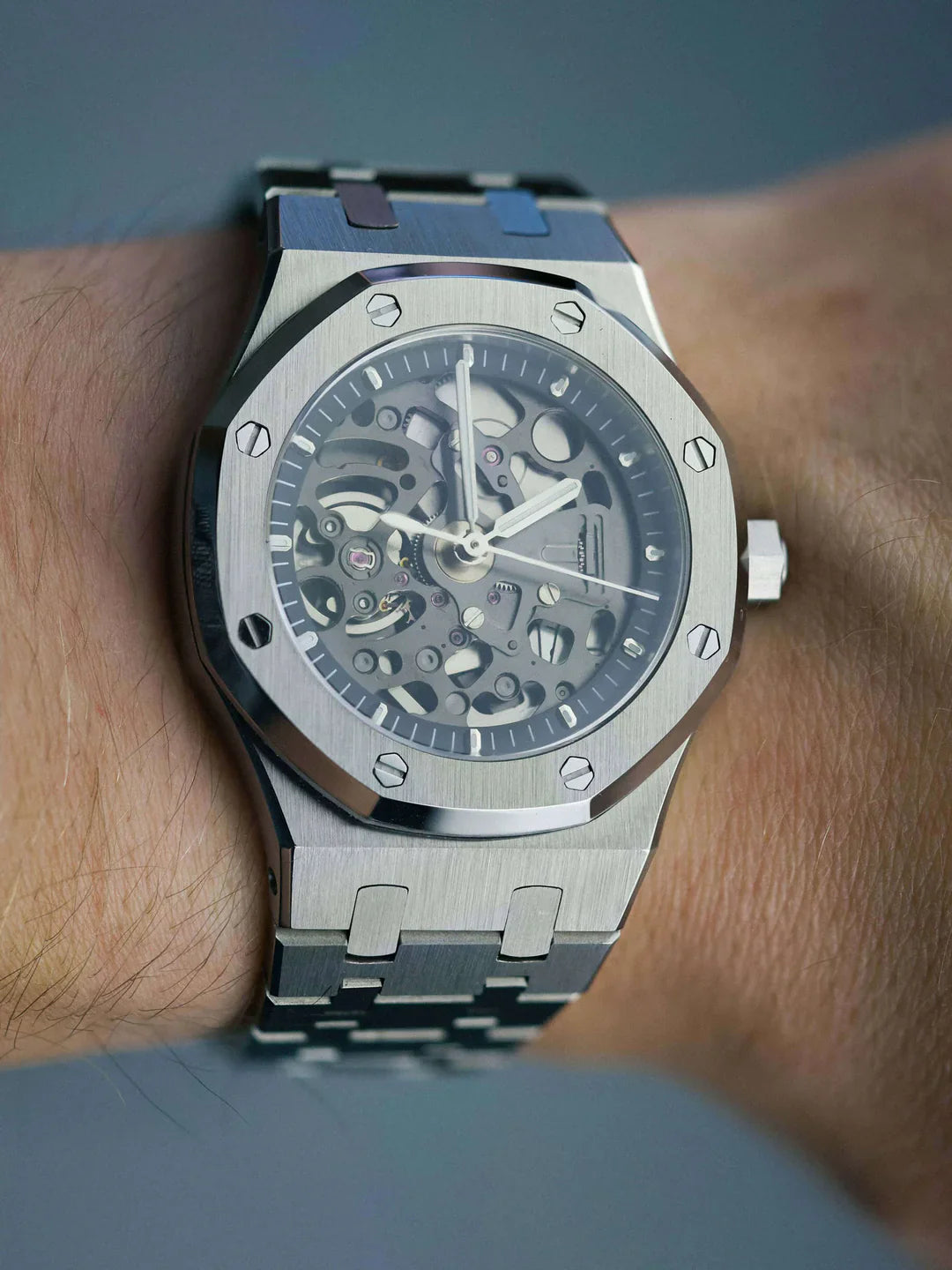 ROYAL SKELETON SILVER BLACK DIAL