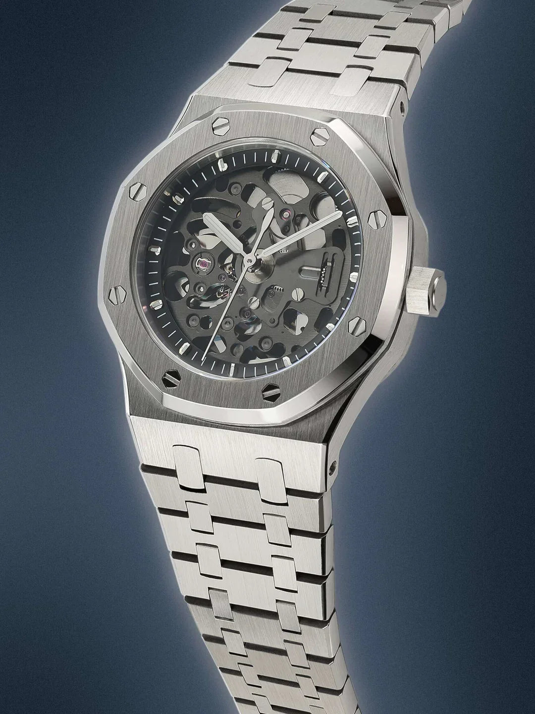 ROYAL SKELETON SILVER BLACK DIAL