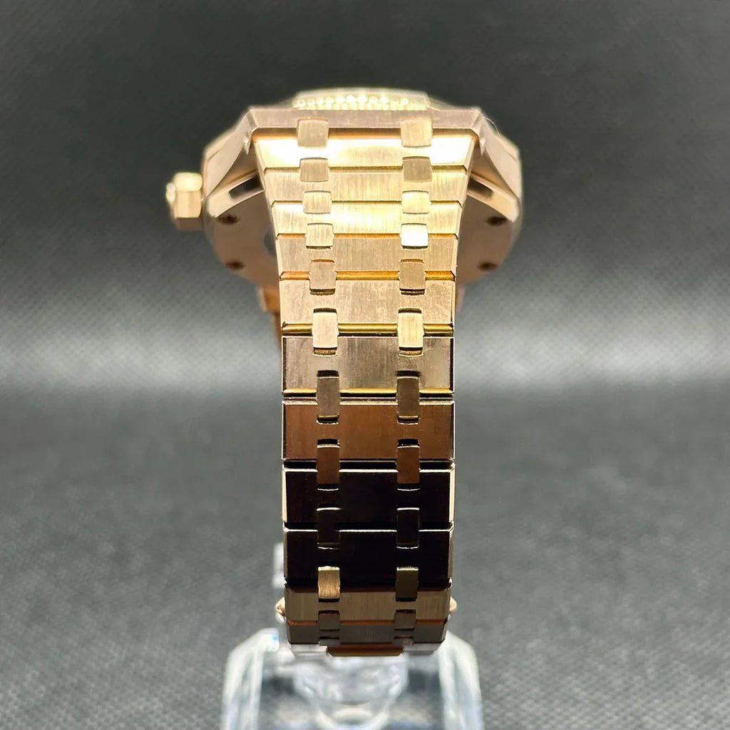 ROYAL ROSE GOLD SKELETON BLACK DIAL